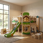 TWO-STORY PLAYHOUSE WITH SLIDE