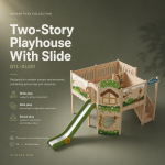 TWO-STORY PLAYHOUSE WITH SLIDE